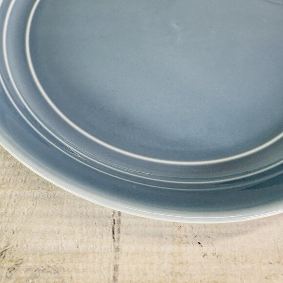 Threshold Target WESTFIELD Aqua Blue Embossed Rings Coupe Dinner Plates Set of 2 - Picture 8 of 11